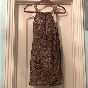 Black and nude beaded dress